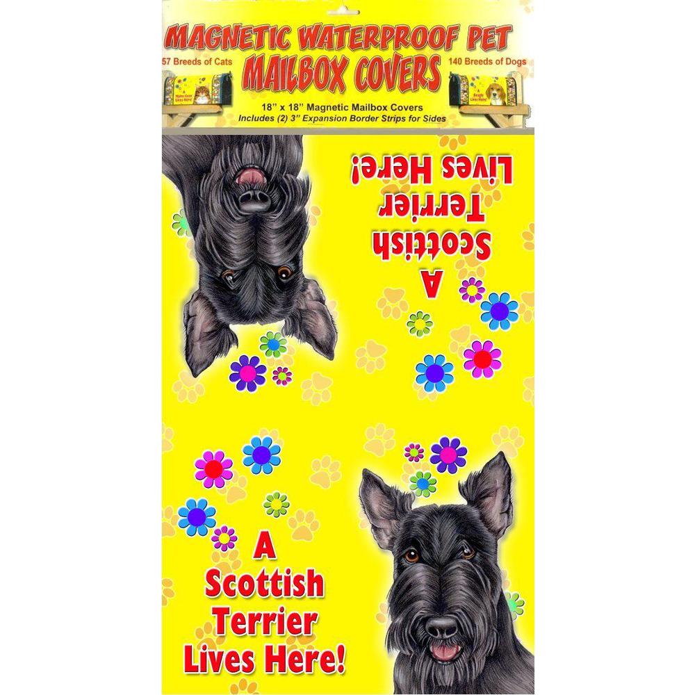 WTBI scottish terrier 18" x 18" fully magnetic dog mailbox cover