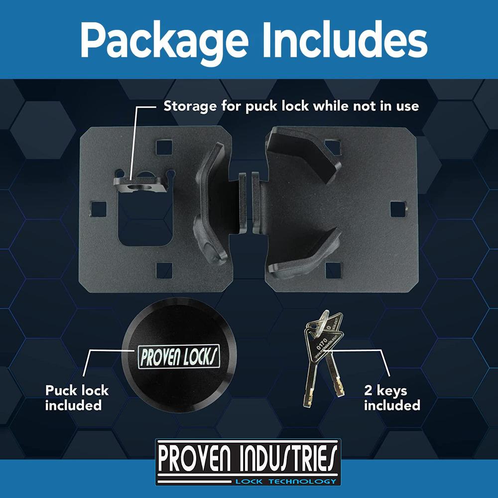 proven industries puck lock and hasp kit, storage-door lock, made in ...