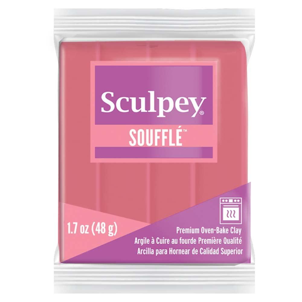Polyform sculpey souffl polymer oven-bake clay, guava pink, non toxic, 1.7 oz. bar, great for jewelry making, holiday, diy, mixed medi