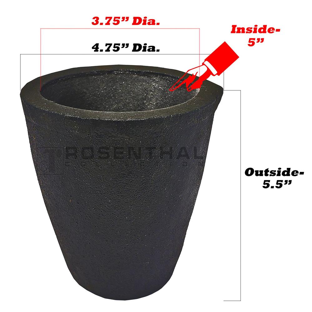 Rosenthal Collection #3-4 kg premium black clay graphite foundry crucible  kit w