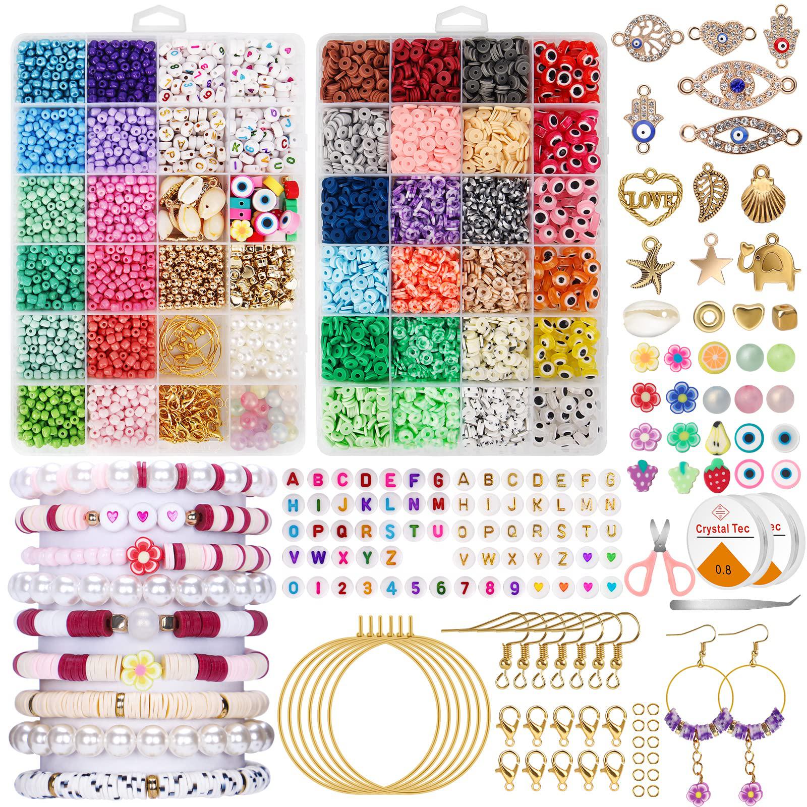 oiutuyd 7032pcs clay bead bracelet kit, 18 colors clay heishi