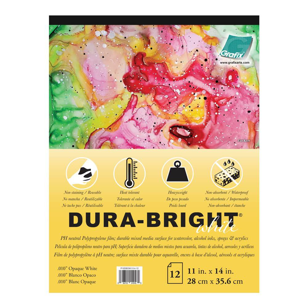 grafix dura-bright, white.010, 11x14 inch pad, 12 sheets, p10dbow1114-12