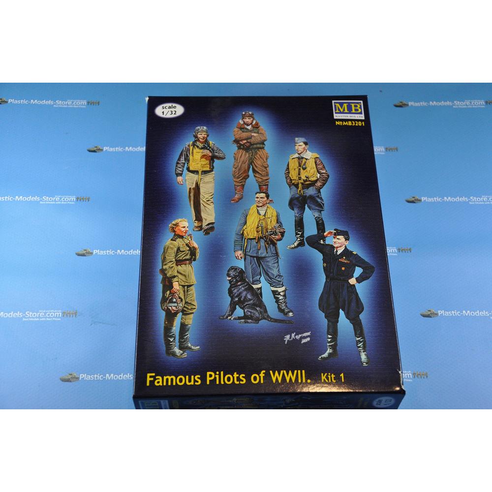 masterbox plastic model famous pilots of wwii. kit 1 1/32 master box 3201
