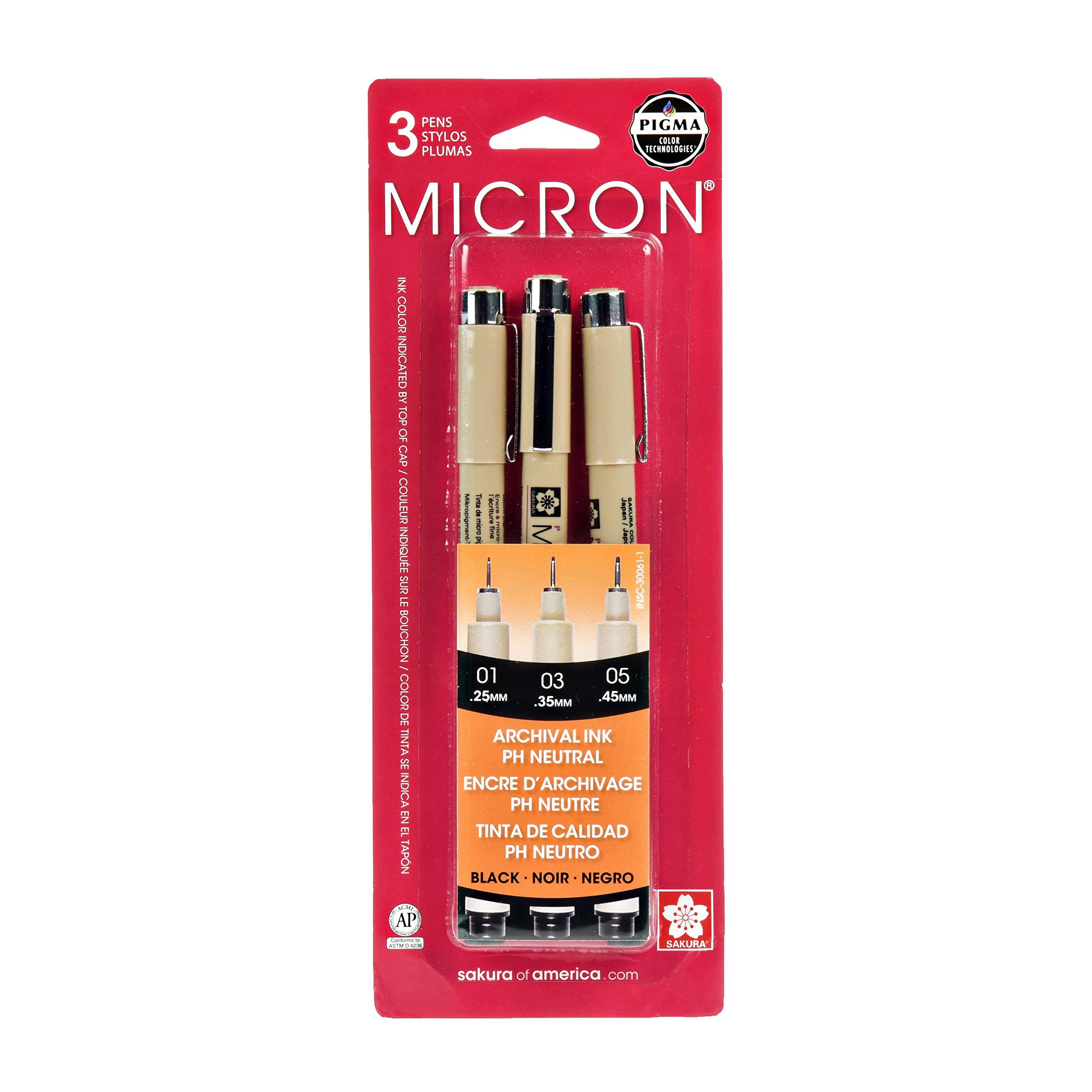 Sakura 12 packs: 3 ct. (36 total) pigma micron fine line black pens