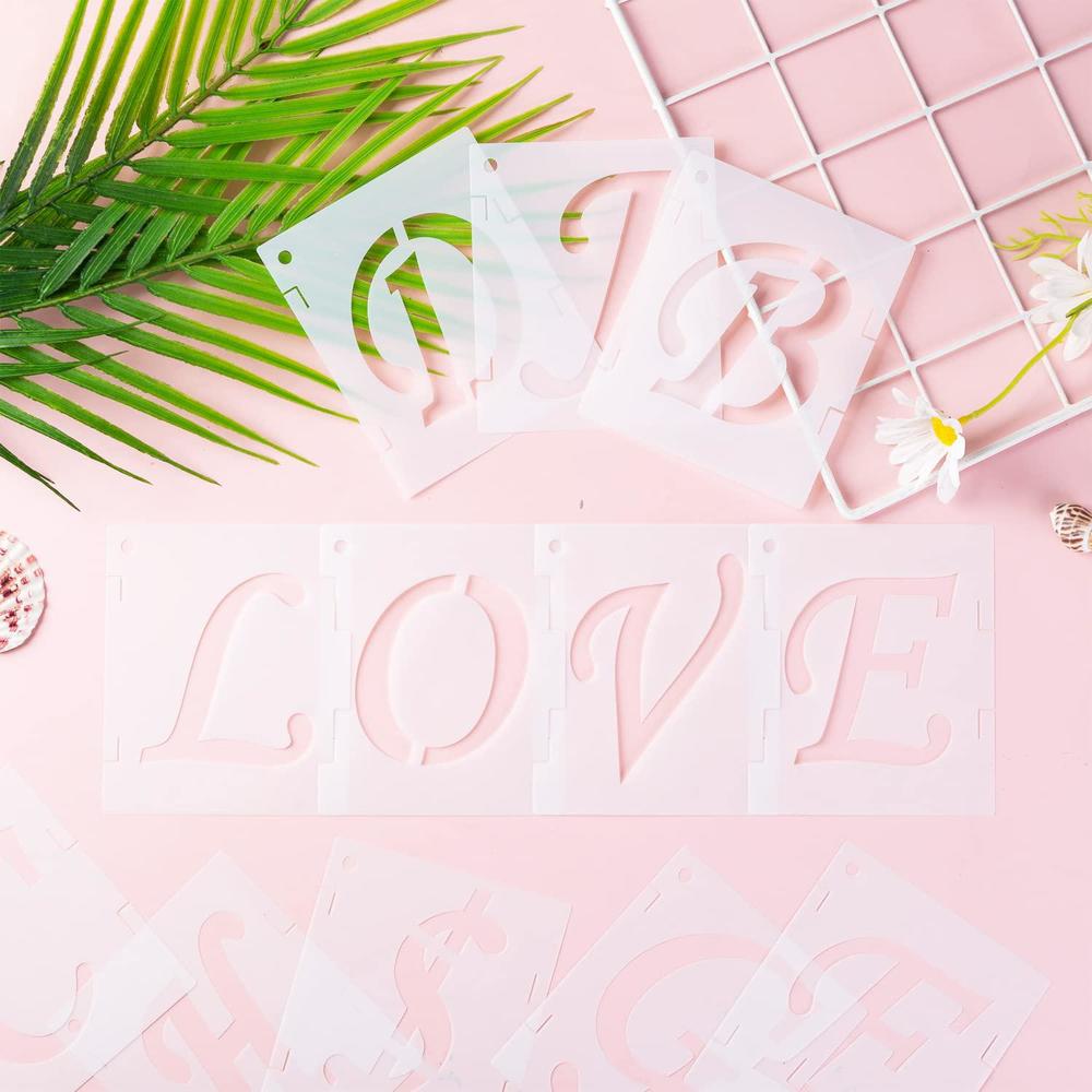 eage alphabet letter stencils 1 inch, 68 pcs reusable plastic letter