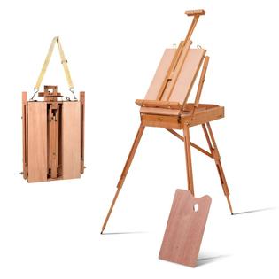 TUOcHUFUN french style wooden art easel portable tripod painting stand  height adjustable with sketch box and storage drawer palette, sh