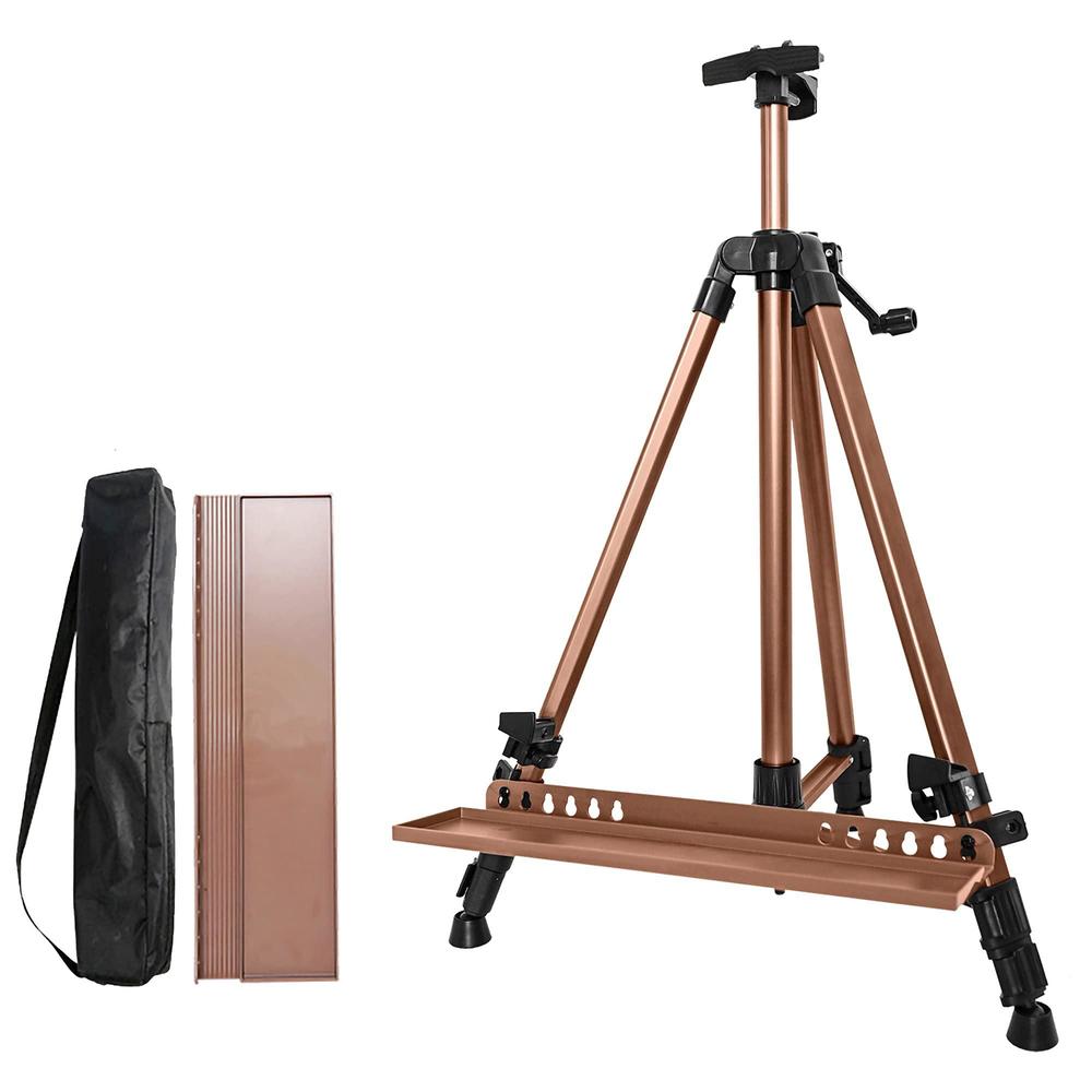 coestai 60" painting easel stand, 21"to 60"adjustabl eart easel for painting canvases aluminum art easel with paintbrush tray