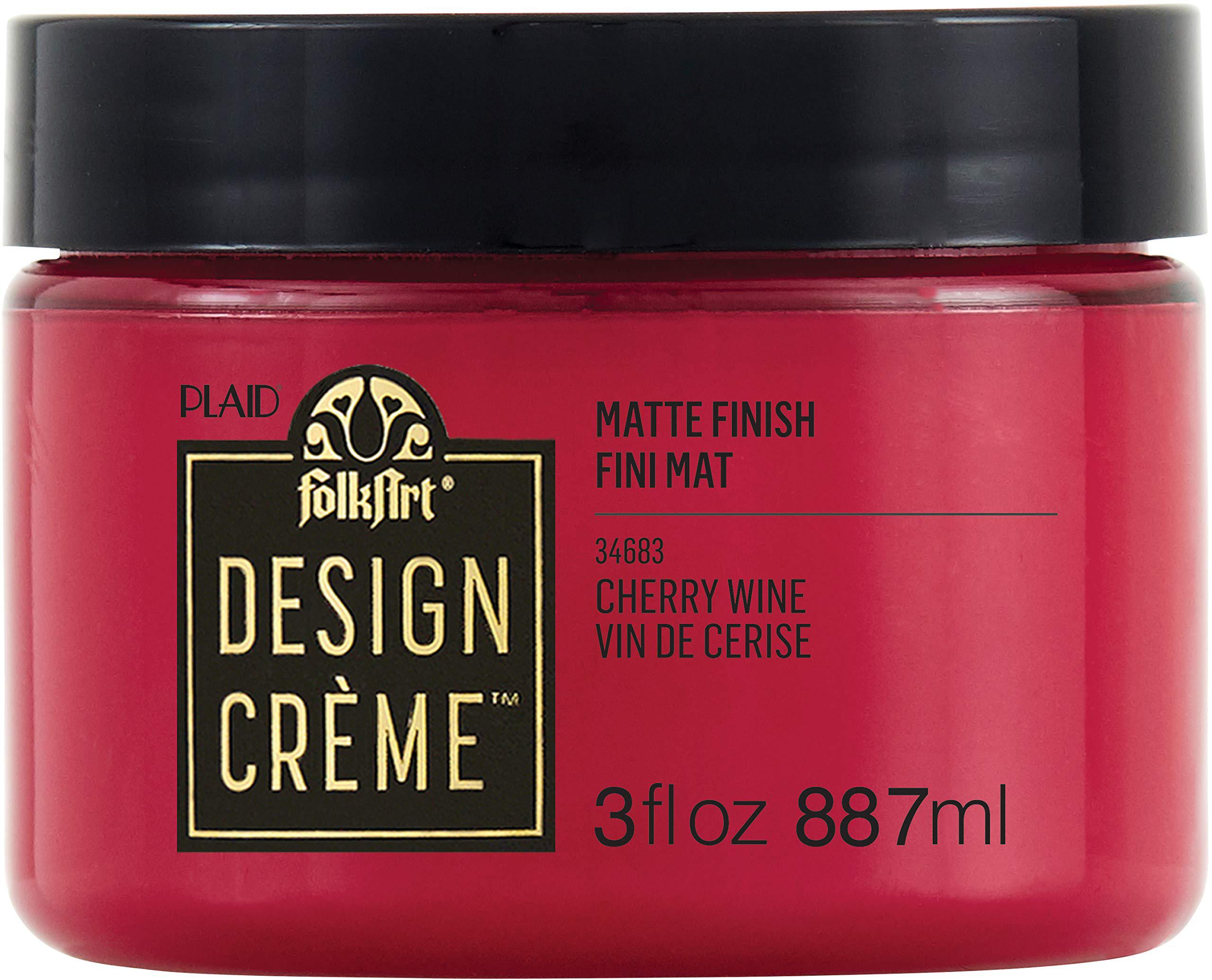 folkart 34683 design crme paint, cherry wine, 3 oz