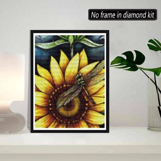 SKRYUIE 5d diamond painting dragonflies and sunflowers full drill