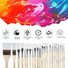 KEVIN&SASA CRAFTS paint brushes set of 24 pieces wooden handles brushes  with canvas brush case, professional