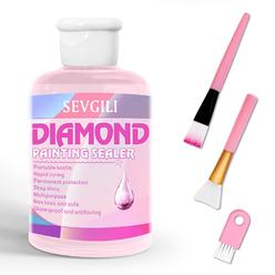 sevgili diamond painting sealer kits 120ml with brushes, diamond art sealer puzzle glue diamond painting accessories and tool