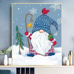 TINDAY tinday santa claus diy paint by numbers kit for adults beginner kids  canvas painting by numbers christmas acrylic painting fo