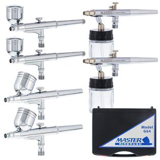 6 Dual-Action Airbrush Set-gravity Siphon Side Feed