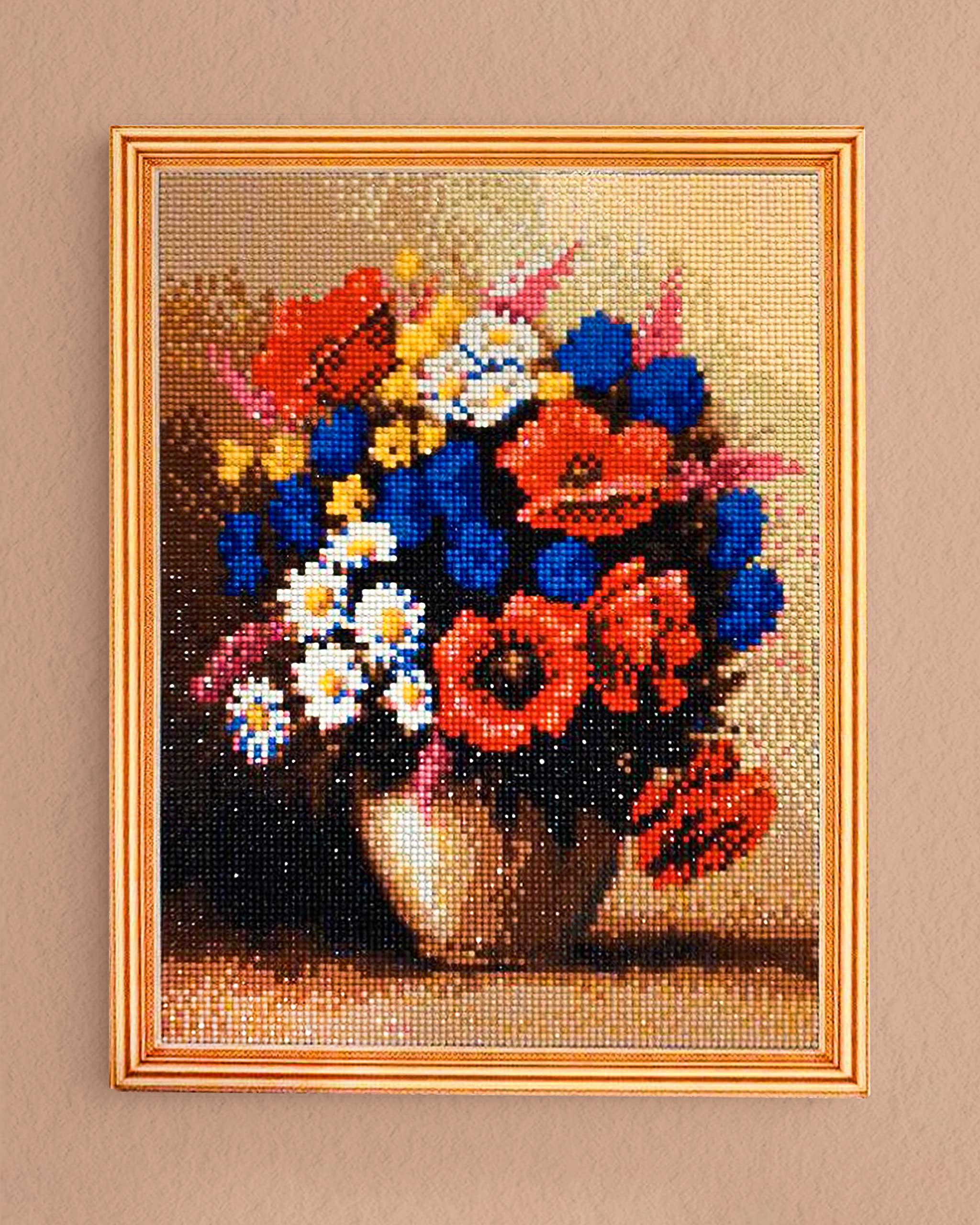 TSVETNOY tsvetnoy 5d diamond painting kits for adults and kids on framed  canvas 12x16 inches - round full drill gem art kit flowers 
