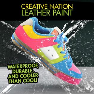 Creative Nation 6 Colors Acrylic Leather Paint for Shoes & Leather Accessories - Premium Shoe Paint Kit for Sneakers, Bags, P