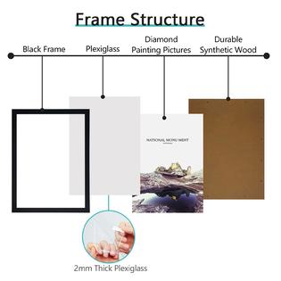 Bemaystar diamond painting frames 4pack 10x14inch/25x35cm, suitable for  12x16in/30x40cm diamond painting canvas, black natural