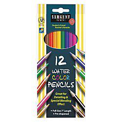 sargent art 22-7204 12-count assorted color watercolor pencils set