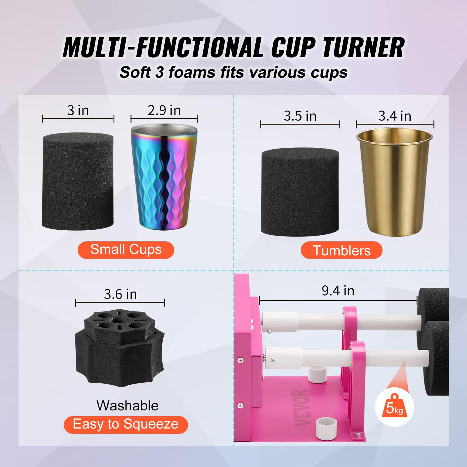 vevor 4 cup turner for crafts tumbler, multiple tumbler turner diy glitter epoxy resin tumblers, epoxy pen turner attachment 