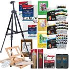 US Art Supply u.s. art supply 133-piece deluxe ultimate artist painting set  with aluminum and wood easels, 72 paint colors, 24 acrylic, 24