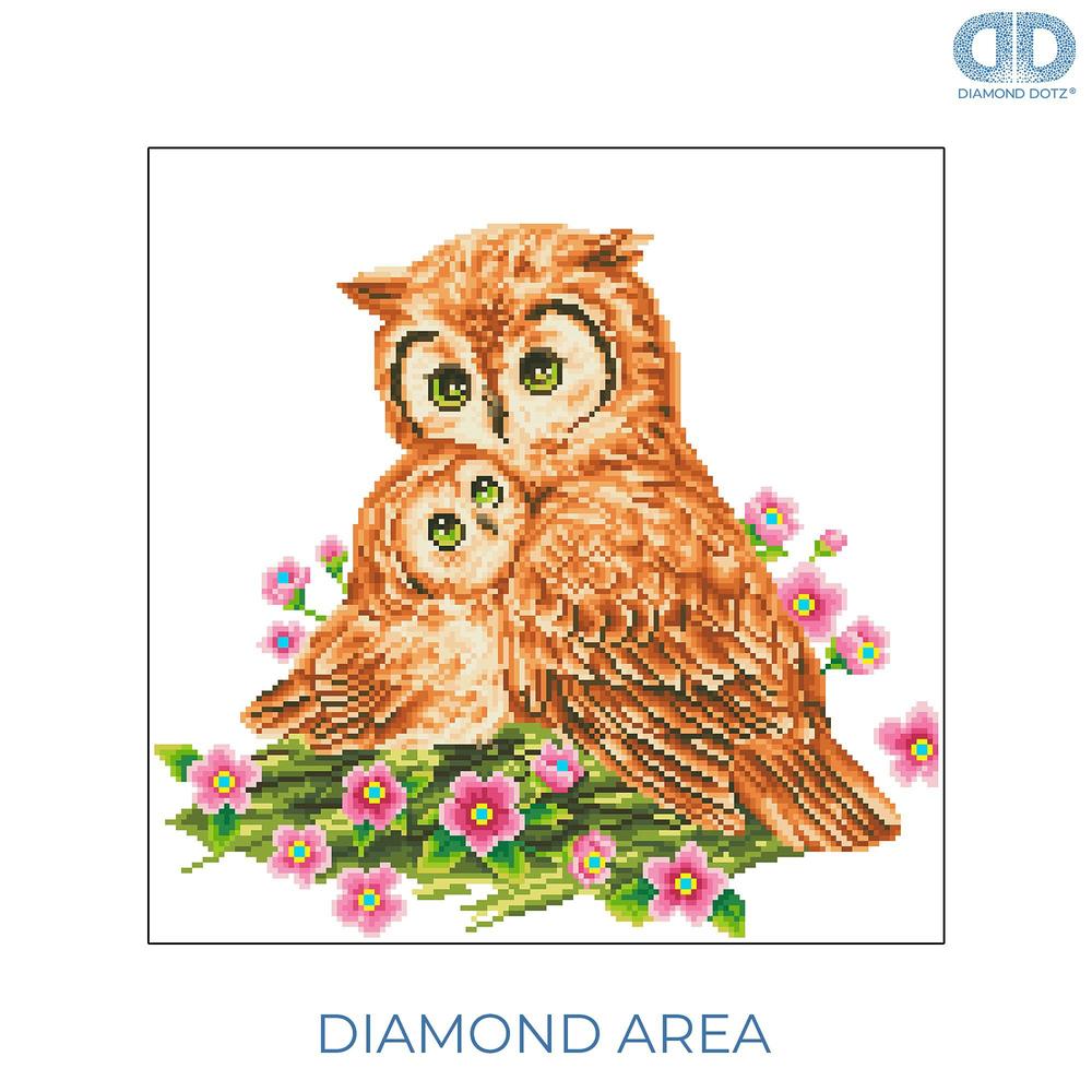 diamond dotz intermt kit mother & baby owl, none