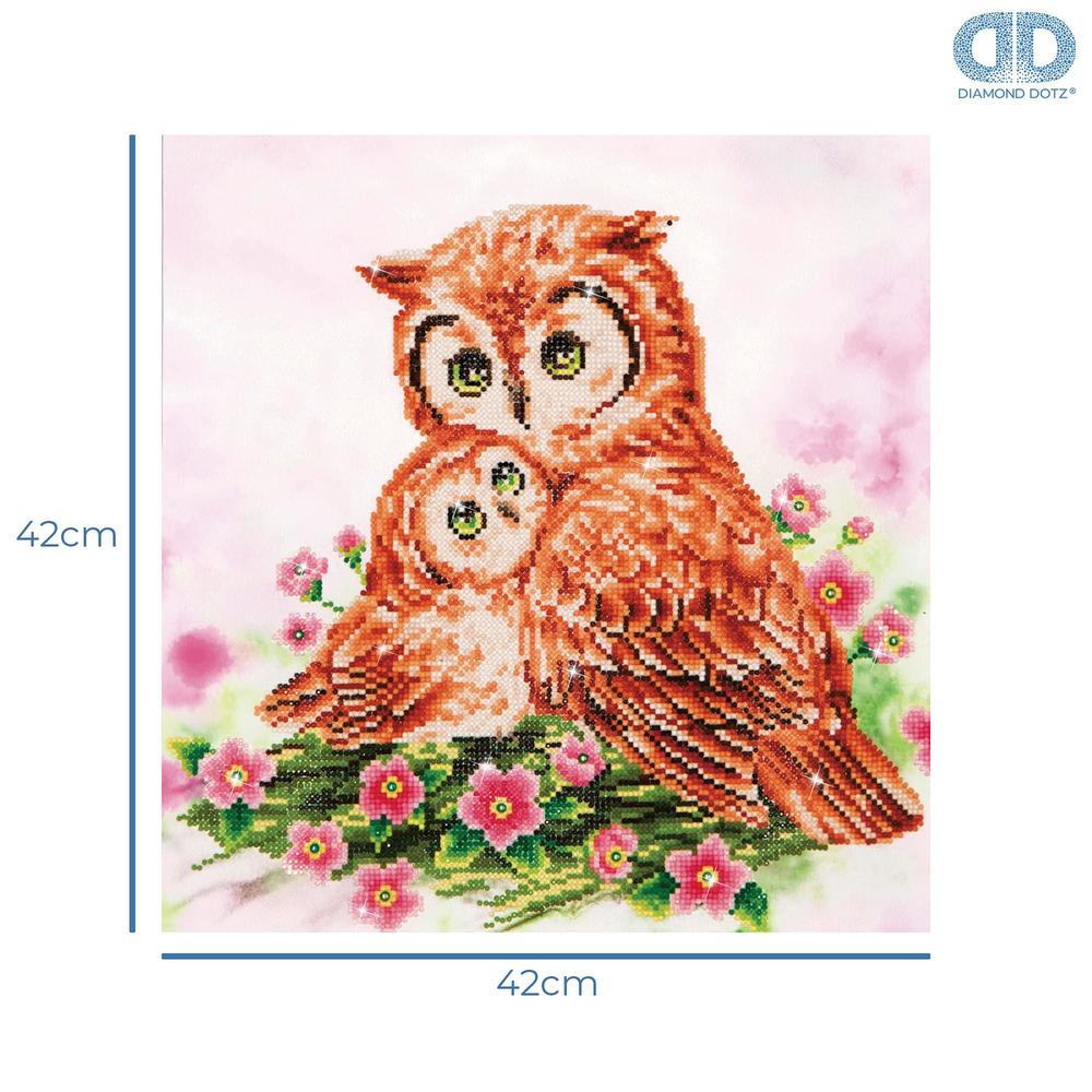 diamond dotz intermt kit mother & baby owl, none