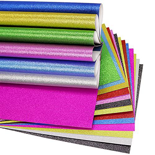 Mluchee 20sheets glitter cardstock paper 10 colors a4 card stock sparkles decorative craft scrapbook for women gifts mother's day car