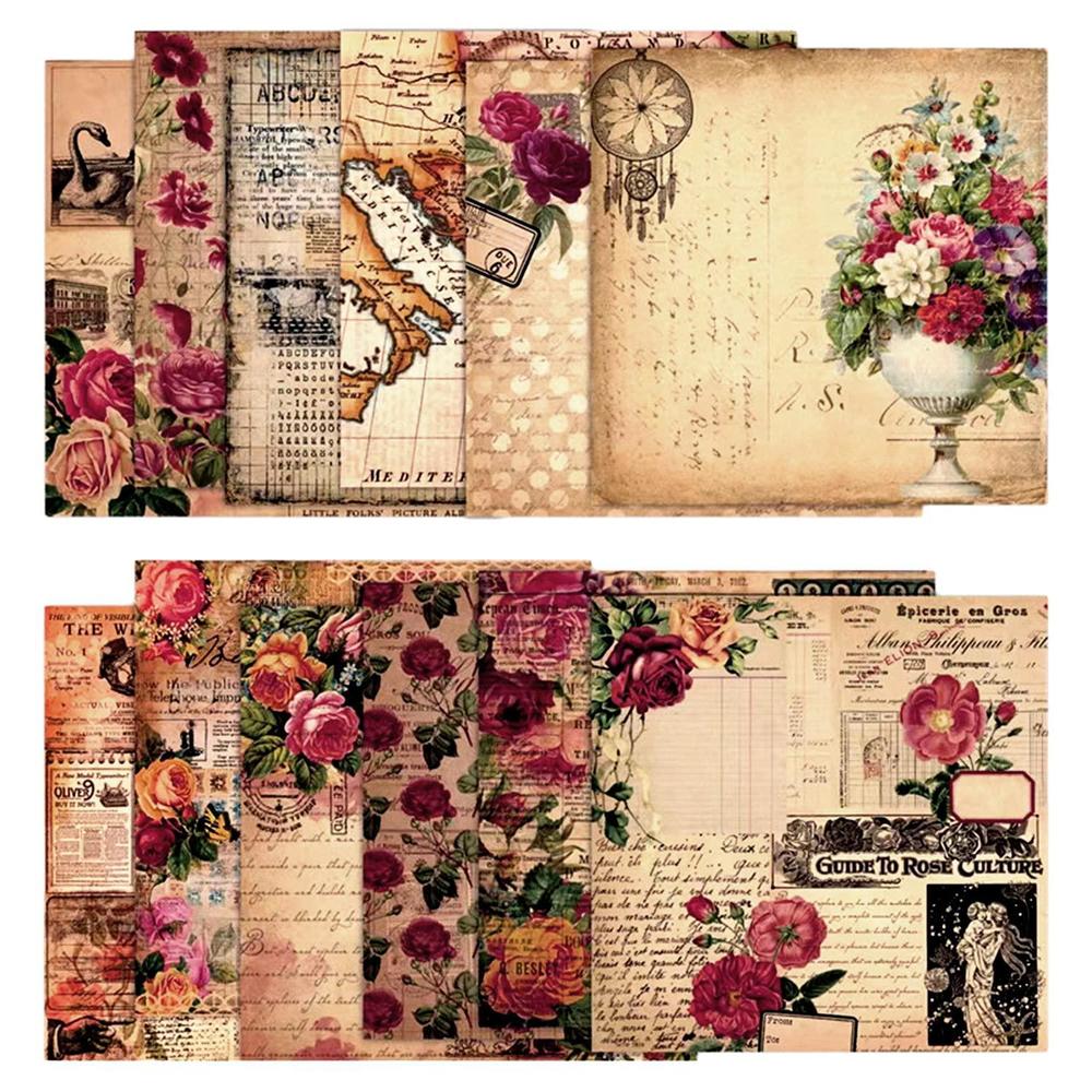 BLEDS scrapbook paper, bleds 24 sheets vintage rose scrapbooking paper ...