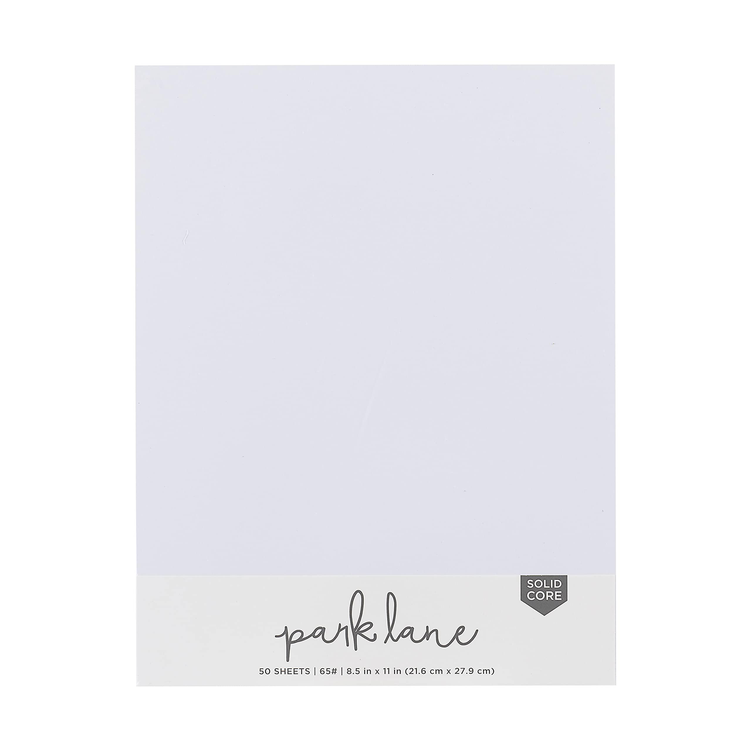 Park Lane cardstock 8.5 x 11 paper pack - white cardstock scrapbook paper 65lb - double sided card stock for crafts, embossing, cardmak