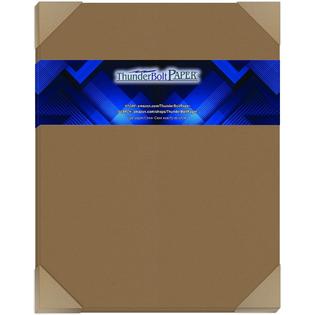 ThunderBolt Paper 25 brown bag colored cardstock paper sheets - 11 x 14  inches scrapbook, picture-frame size - 80 lb/pound cover