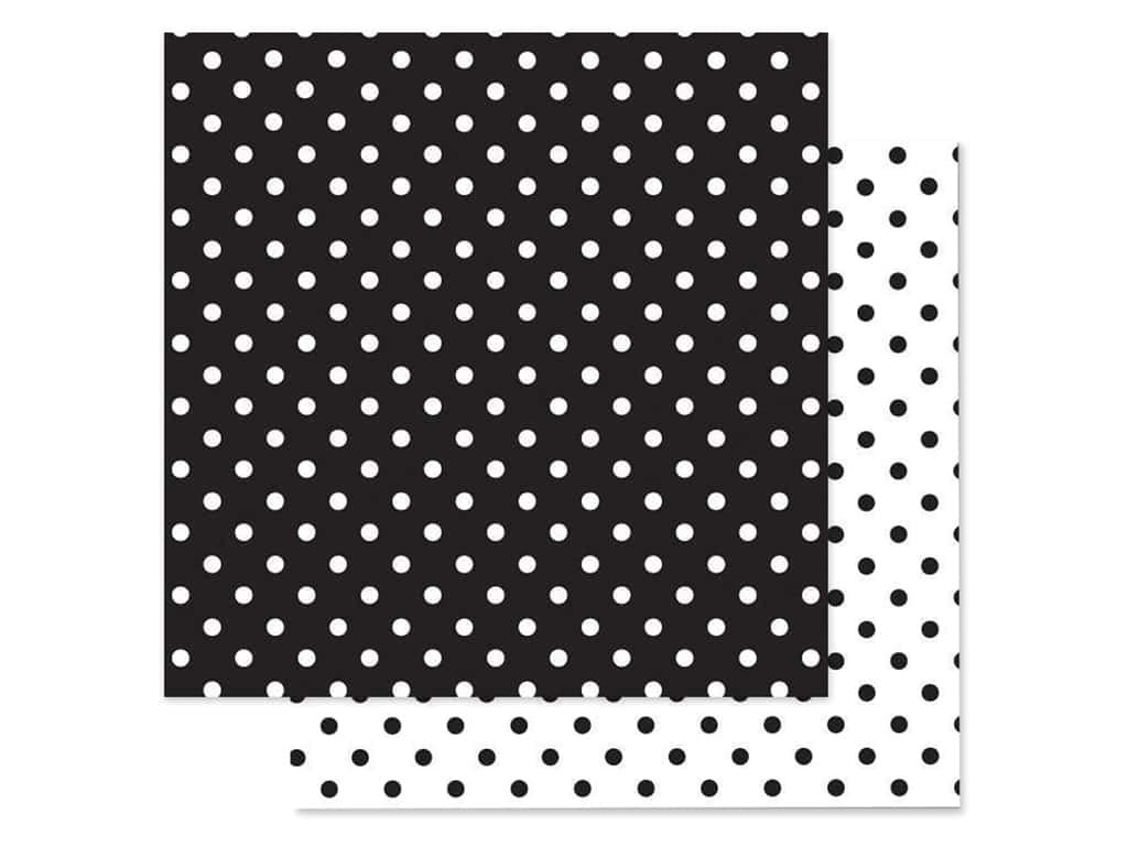 doodlebug 12 x 12 in. paper - petite prints - swiss dot - beetle black (25 sheets)