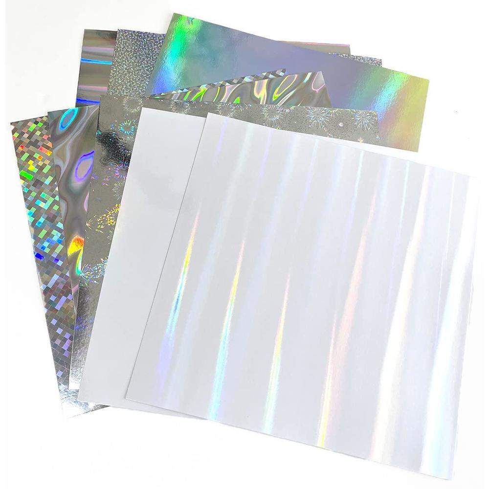 12x12 cardstock shop black - 12x12 holographic card stock paper (25 pack)  by mirri, ultra smooth holographic scrapbook paper, holographic paper, l