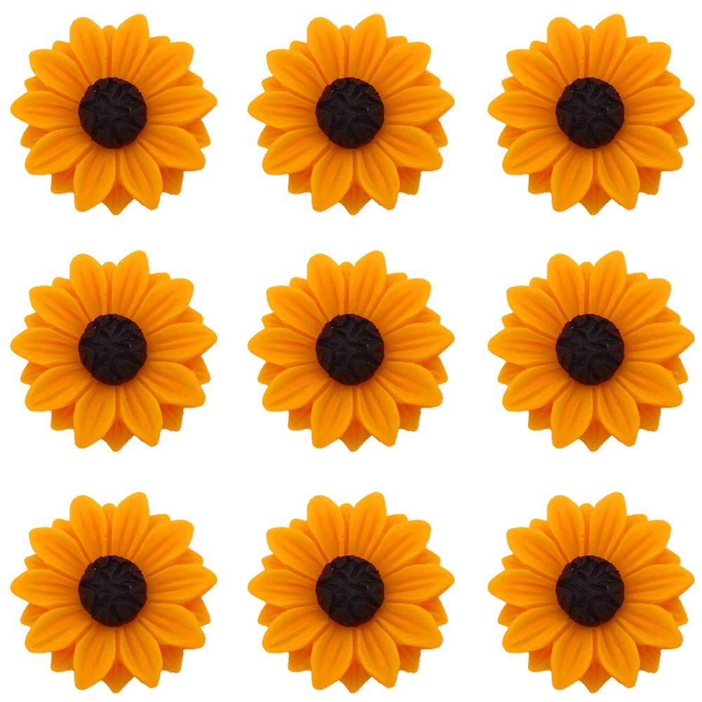 WAY DENG 40-pack resin sunflowers embellishments flat back cabochons for art projects jewelry making diy scrapbooking crafting ornamen