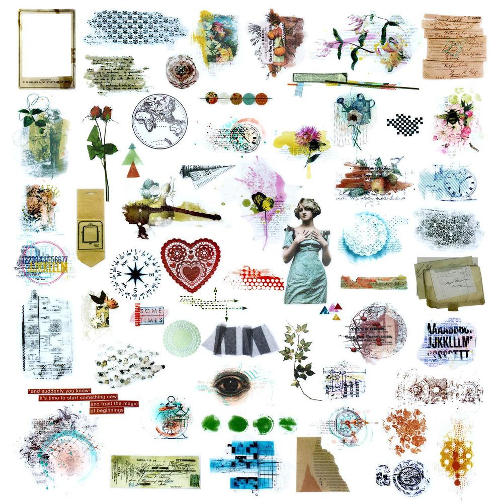 cataireen 60pcs scrapbooking supplies junk journal travel scrapbook vintage paper stickers decoupage add on items embellishme