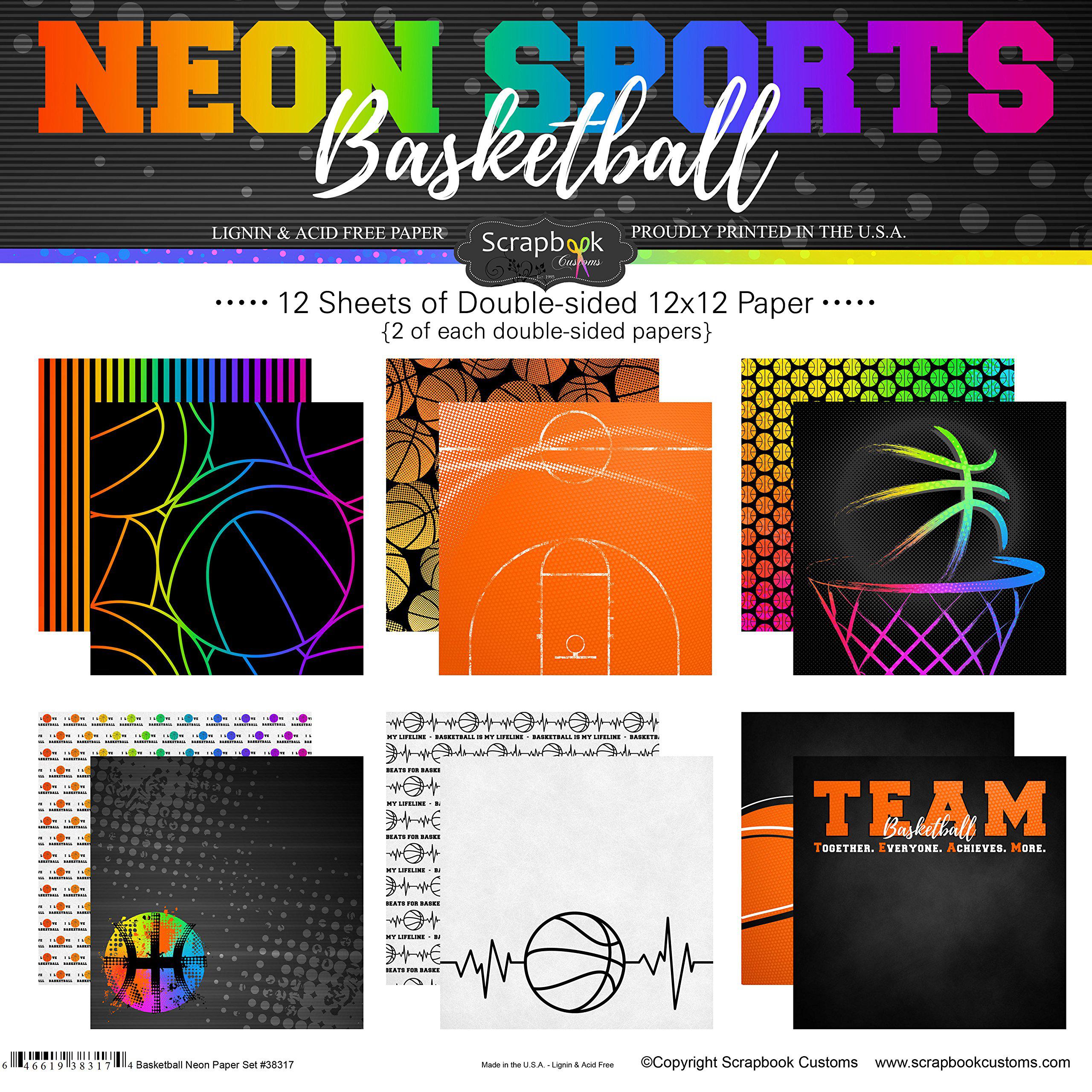 scrapbook customs basketball neon scrapbook kit