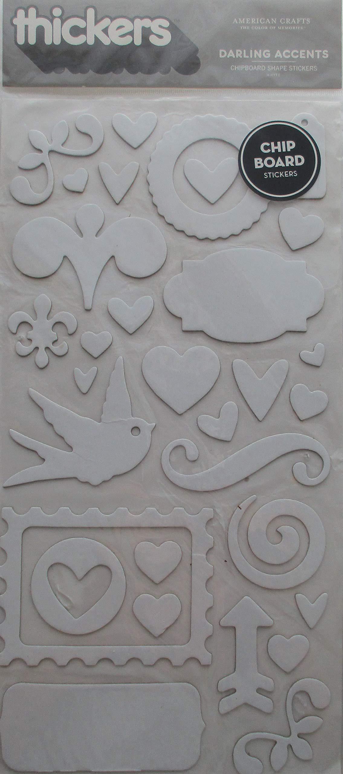 AC white accents darling chipboard thickers