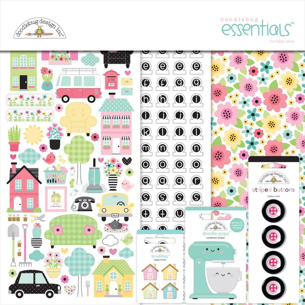 doodlebug essentials page kit 12"x12"-my happy place -db7389