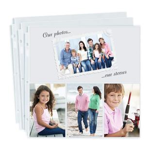 Dunwell Scrapbook Page Protectors 12x12 - (50 Pack) Fits 3 Ring Scrapbook Album 12x12 Binder, Holds 300 4x6 Vertical Photos, Includes 6x12 Top