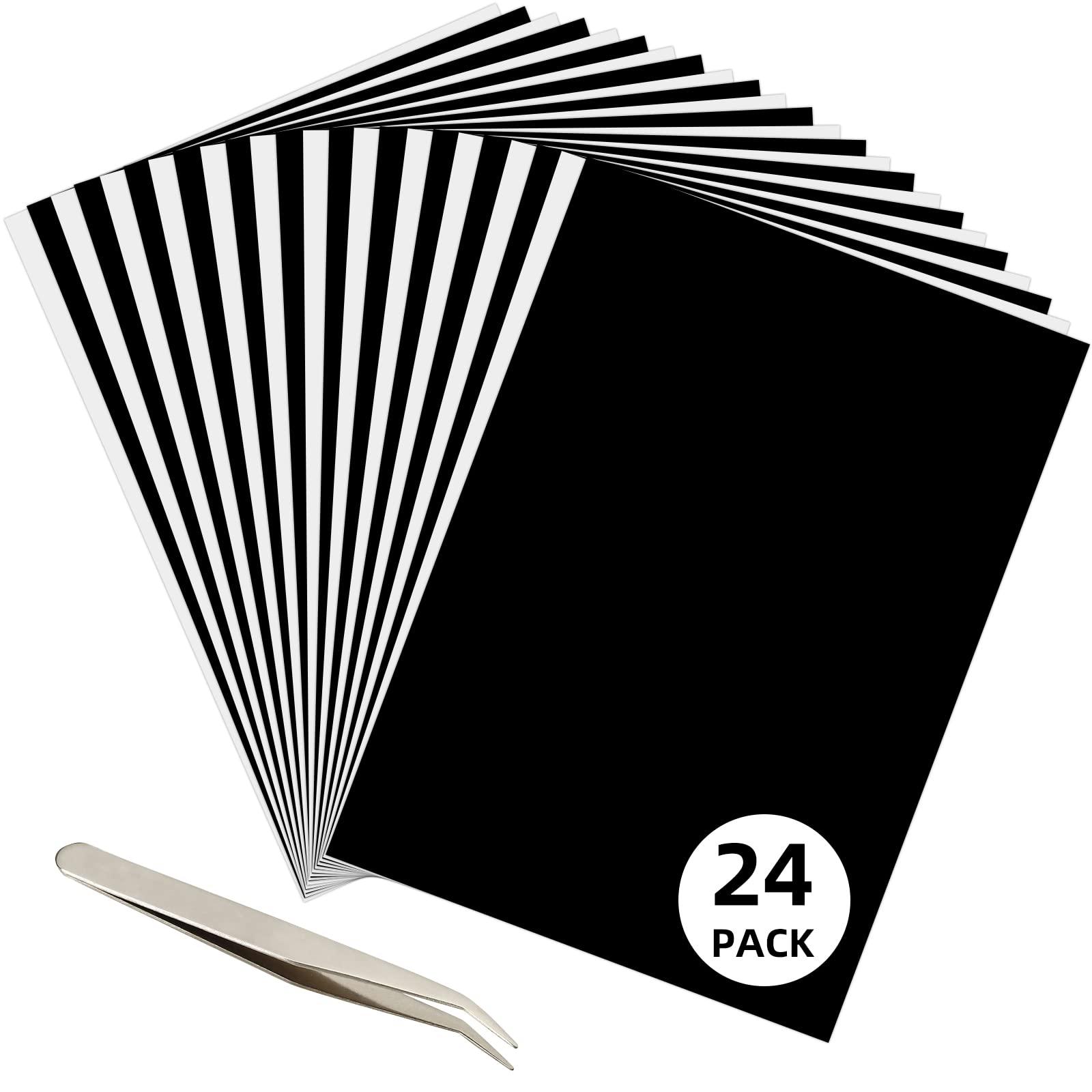 Skmiiloy htv heat transfer vinyl bundle 24 pack black &white12x8
