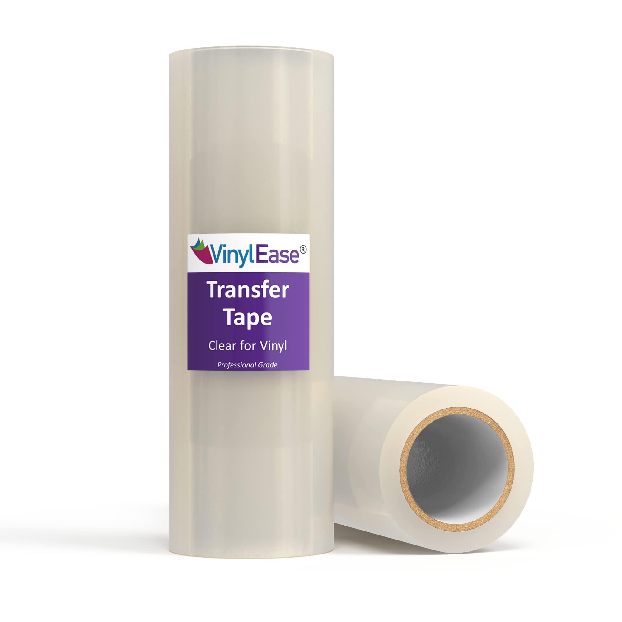 vinyl ease 12 inch x 150 feet roll of clear vinyl transfer tape with a medium tack layflat adhesive. works with a variety of 