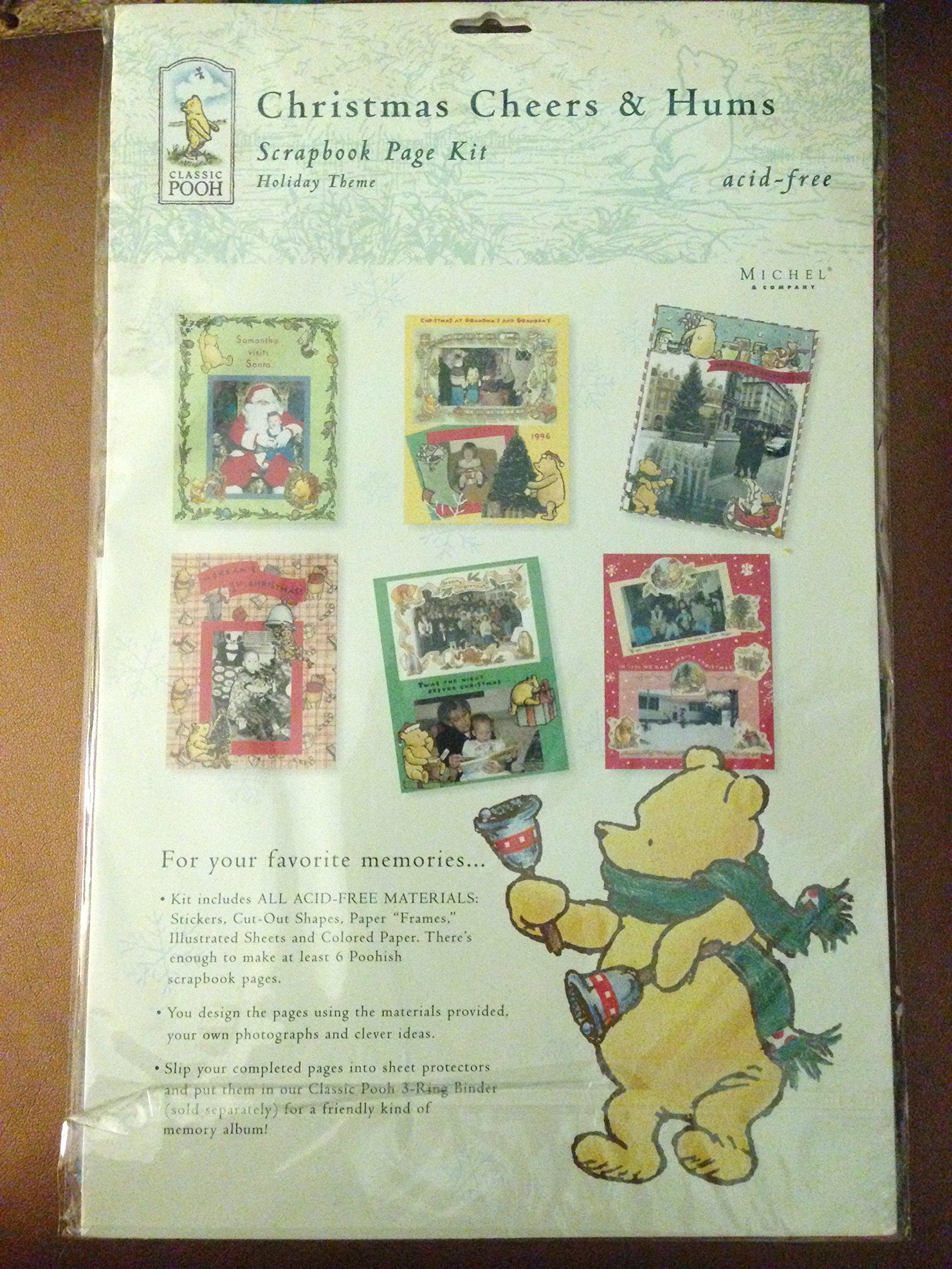 classic pooh christmas cheers & hums scrapbook page kit holiday theme