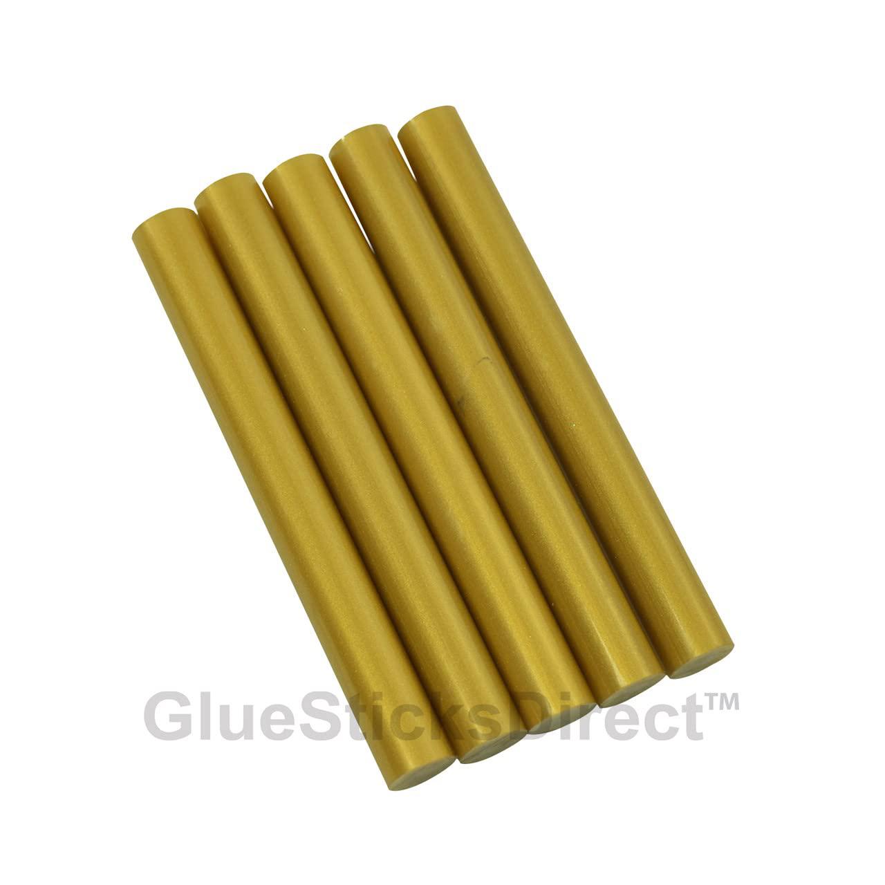 GlueSticksDirect.com gluesticksdirect gold metallic colored glue sticks for hot, cool and dual temp glue guns, large bulk 5 lb box - 7/16" x 4"