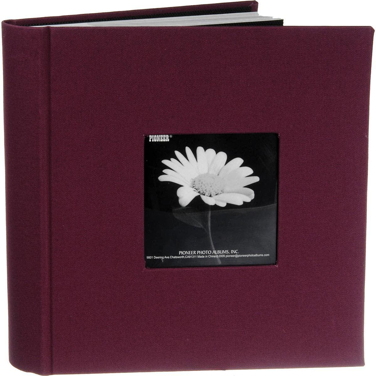 pioneer photo album bi-directional fabric frame memo photo album, holds 200 4x6&quot; photos, 2 per page, sweet plum