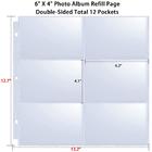 Zofly 20 pack 4x6 photo album refill pages 12x12 for 3 ring binder