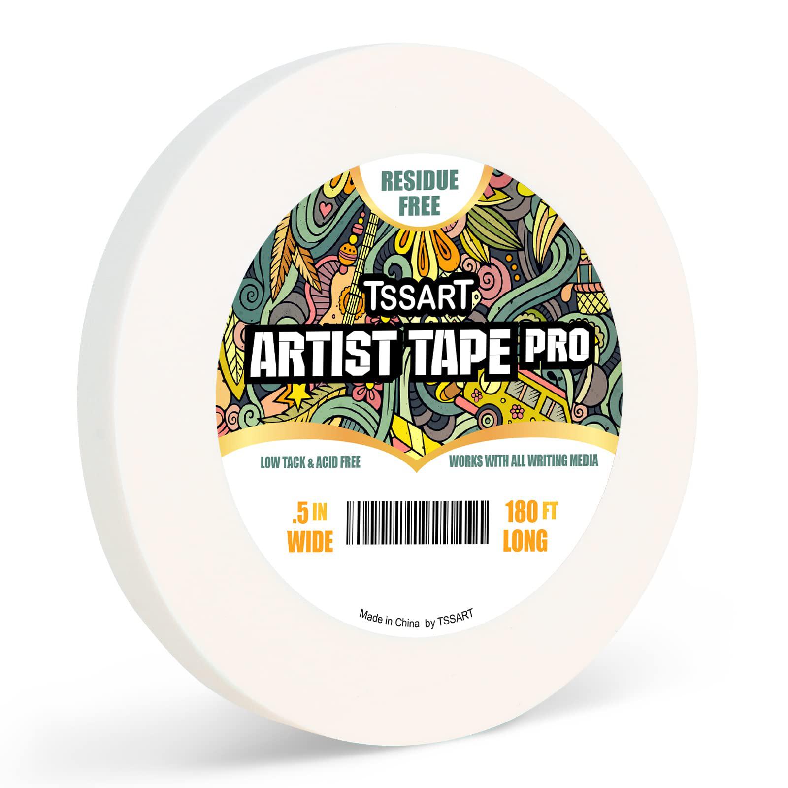 Tssart tssart white artist tape pro - low tack masking artists tape for  drafting art watercolor painting and all paper media - acid