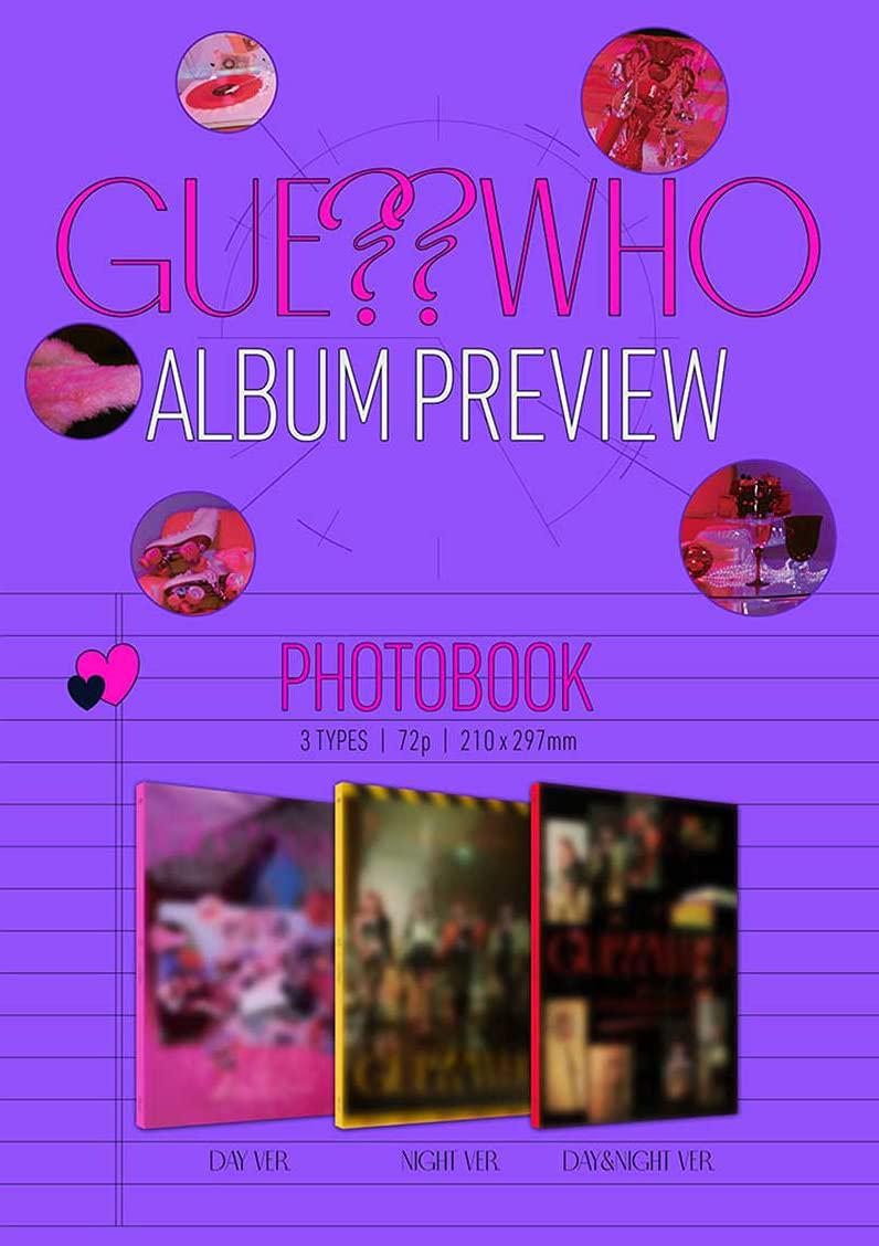itzy guess who mini album (day version) cd+photobook+photocards+mini folding poster+sticker pack+newspaper+(extra itzy 6 phot