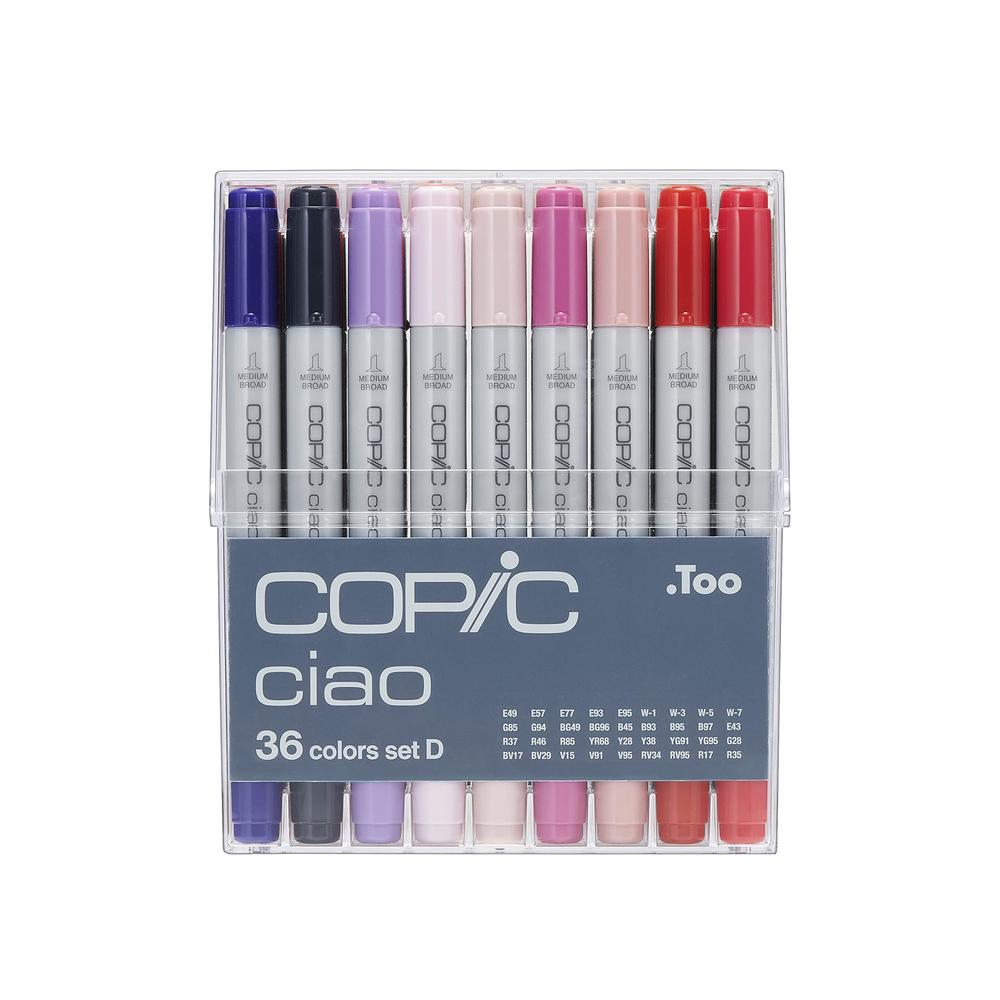 copic markers ciao 36-piece marker (set d)