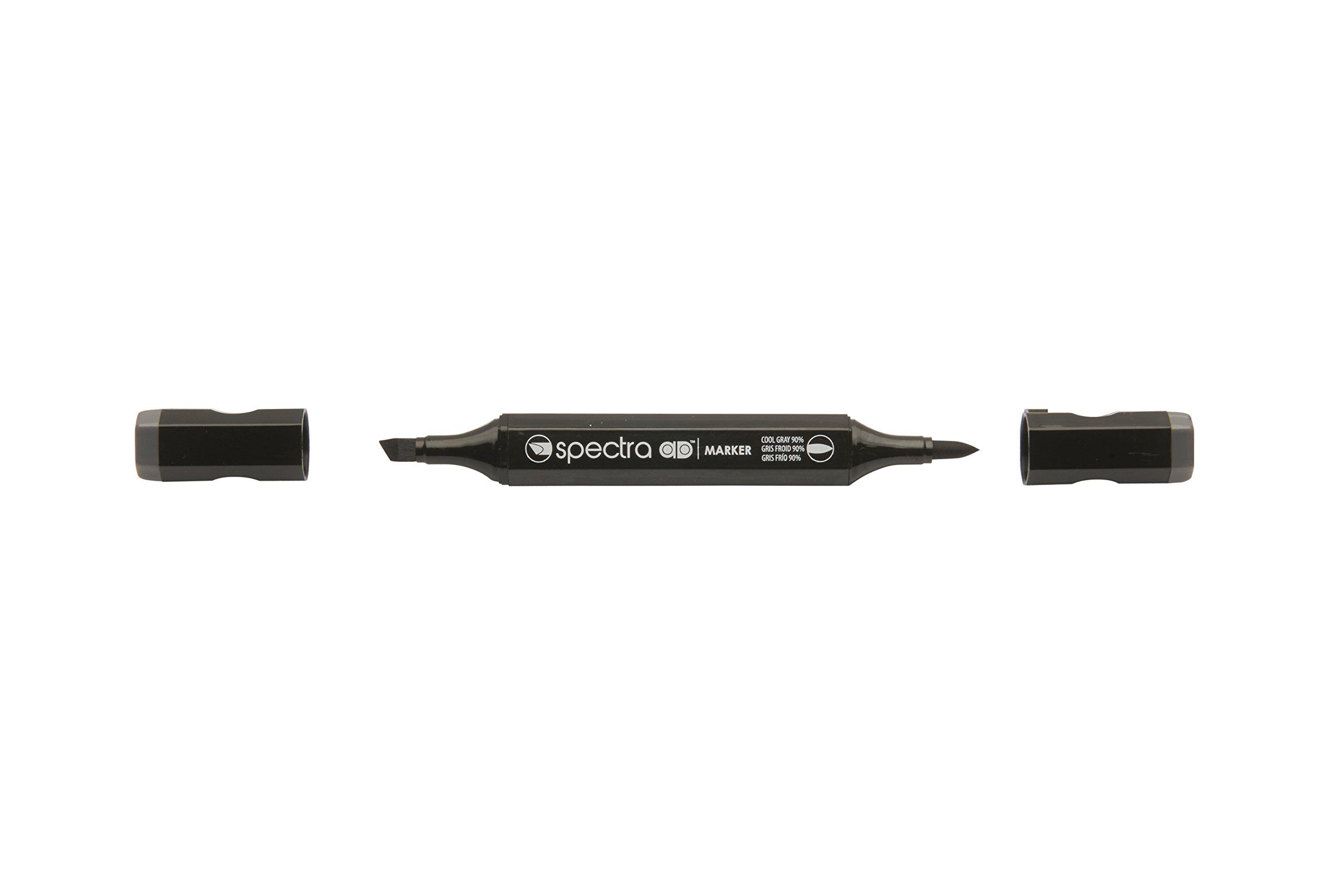 ad marker chartpak spectra, tri-nib and brush dual-tip, cool gray 90%, 1 each (s031ad)