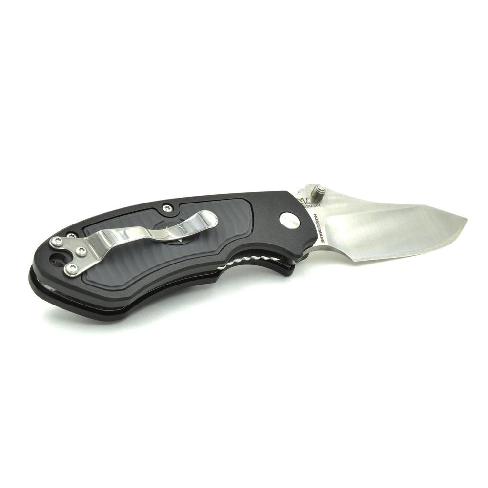 v nives stout knife, aluminum, rubber grip (black)