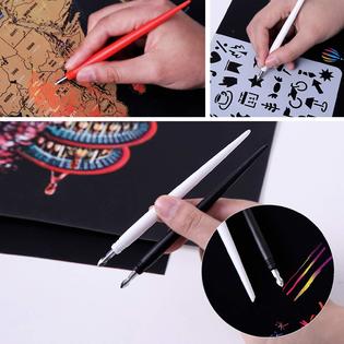 M MUGIT 18 pieces scratch art tools, scratching drawing color pen