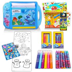 nick shop blue's clues roller art desk set - bundle with blue's clues lap desk with coloring pages, coloring utensils, sticke